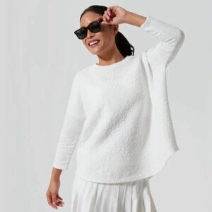 Tnuck Sport White Quilted Paisley Ally Swing Sweatshirt - XS/S